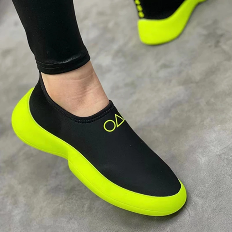BKQU 2022 Summer Platform Sneakers Women Character Casual Shoes Plus Size Women Shoes 43 Shoes for Women Sneakers Slip-On