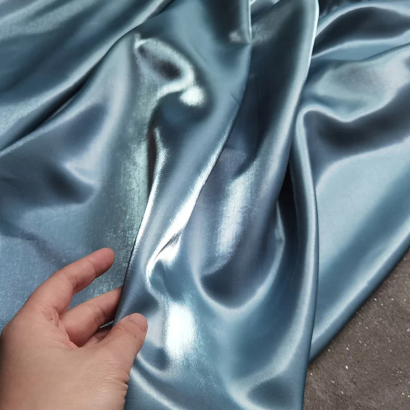 Shiny Crystal Silk Satin Fabric 6 Colors Liquid Reflective Metallic Luster Silkblend Organza DIY Skirt Dress Designer Fabric