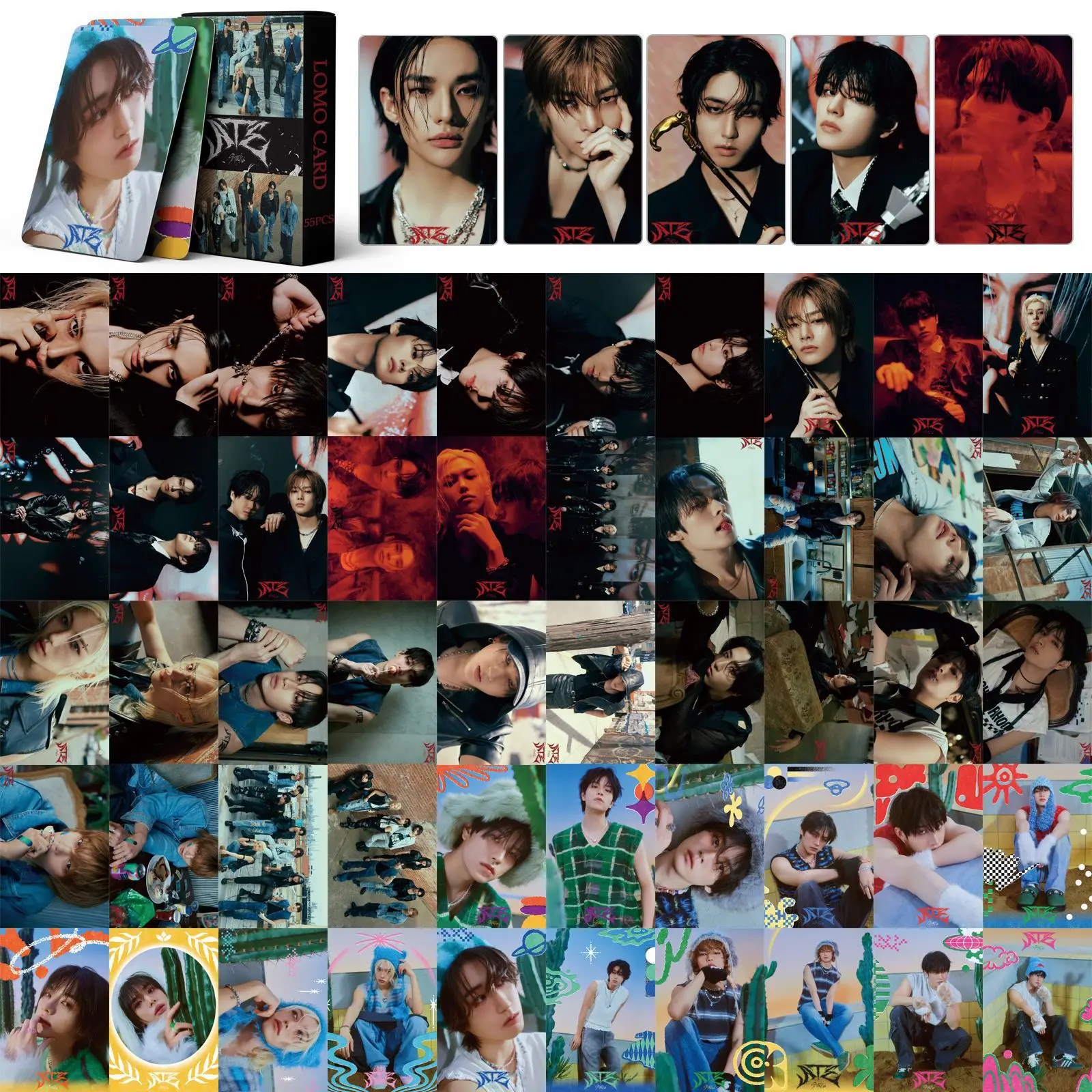 55Pcs/Set SK ATE Album Lomo Card Kpop Photocards Postcards Series