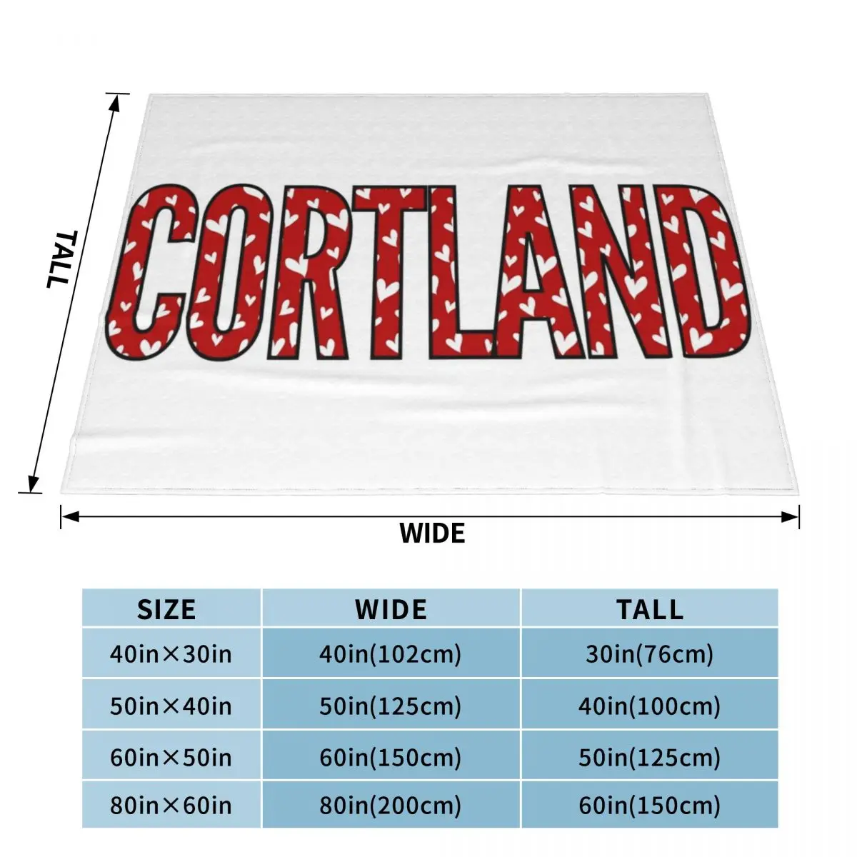 Cortland Heart Pattern red and white Throw Blanket For Baby Moving Blankets