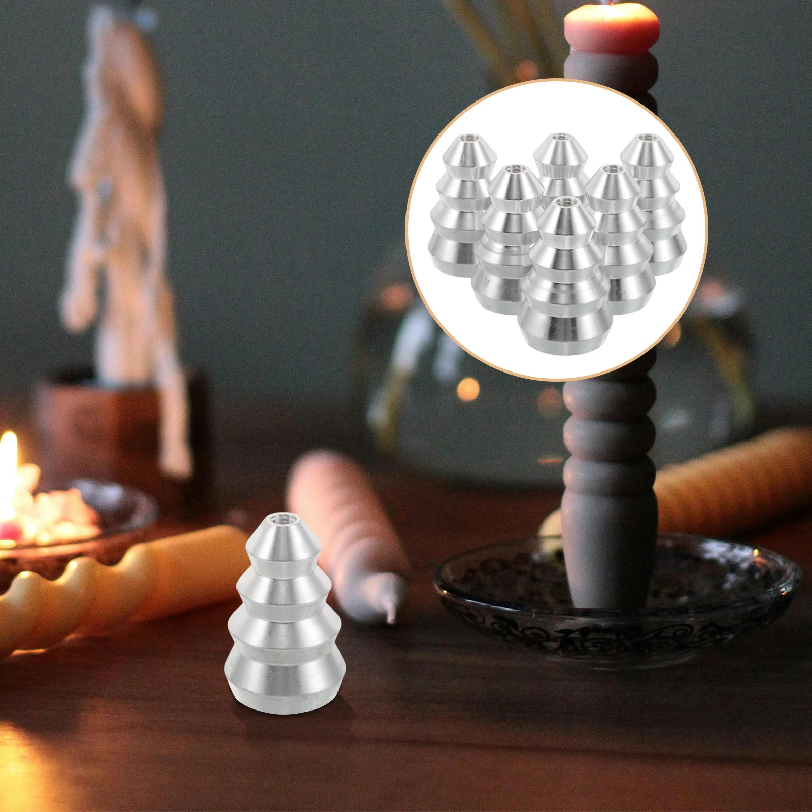 

8Pcs Holder Inserts Metal Base Reusable Jar Stabilizer Alignment Cup for Christmas Wedding Bathroom Ambiance Decor