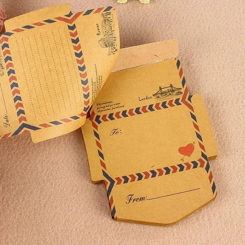 45 folhas/conjunto retro vintage envelopes de papel kraft mini bonito kawaii dos desenhos animados papelaria post carta envelope presentes