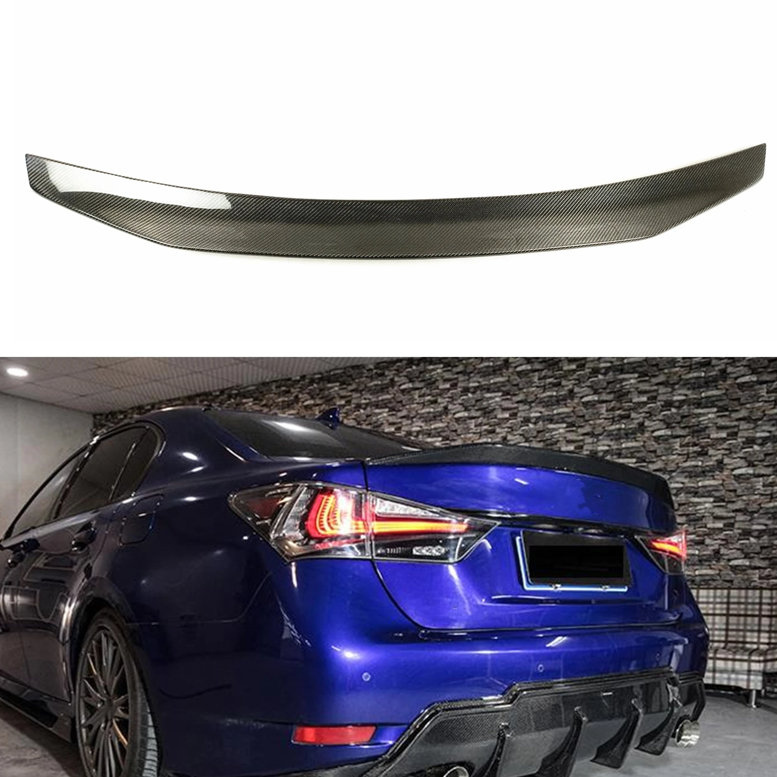 Carbon Fiber Car Rear Trunk Spoiler Lip Wing Splitter For Lexus GS200 GS300 GS450h GS350 GS-F GS200t Sedan 2013-2020