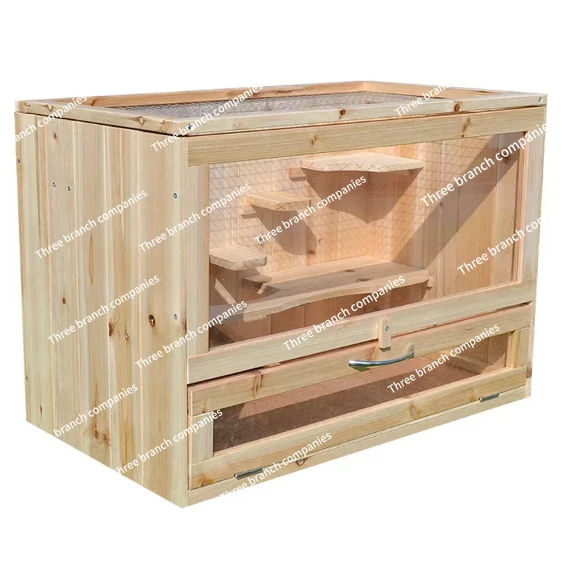 Wooden Totoro Chinchilla Small Animal Pet Hamster House Hut Cage