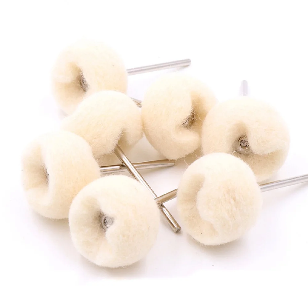 

5Pcs 2.35mm/3mm Shank Fine Wool Finishing Ball Wheels Buffing Polishing Rotary Tool Machine Brush Burr Removal Deflash