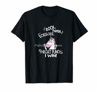 Rock Paper Scissors Throat Punch I Win Unicorn Shirt Summer Style Tee Shirt male brand tshirt summer plus size tee-shirt