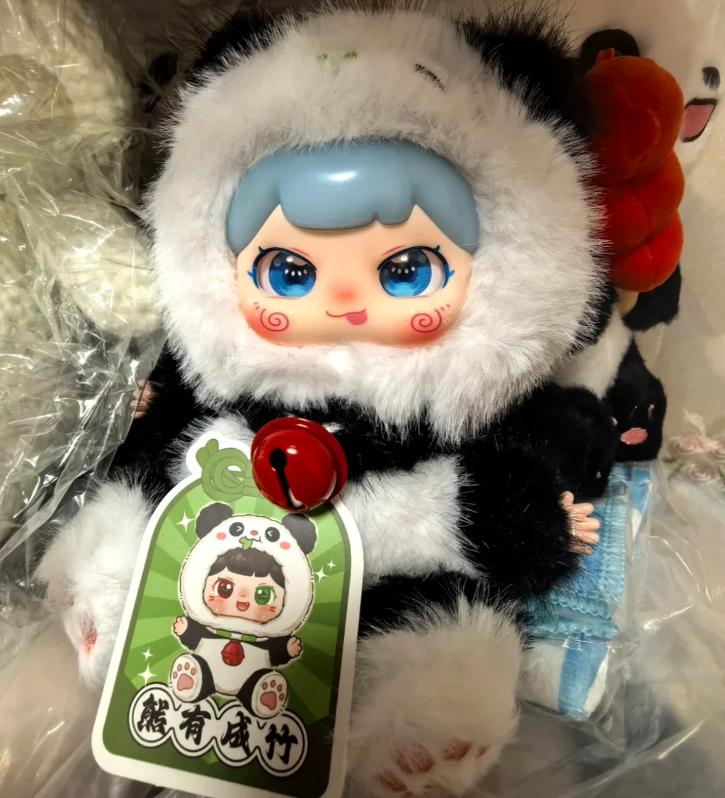 Bebê trêsufufu boa sorte sino série caixa cega de pelúcia vinil bonito boneca pingente caixa mistério brinquedo estatueta decorativa presente desktop