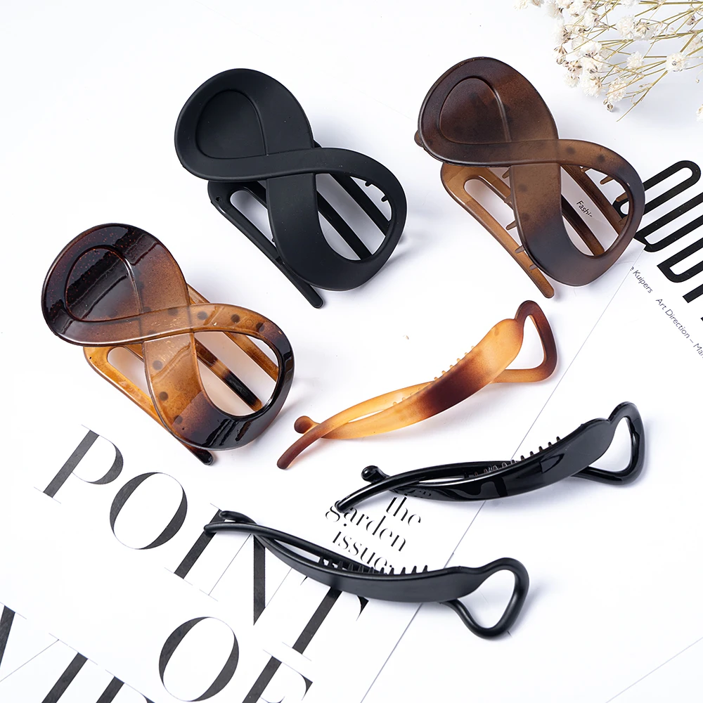 Frauen Große Haar Klemme Haar Clip Nahtlose Kunststoff Entenschnabel Klaue für Frauen Mädchen Einfache Haarnadeln Styling Werkzeuge Haar Zubehör – Detail 5