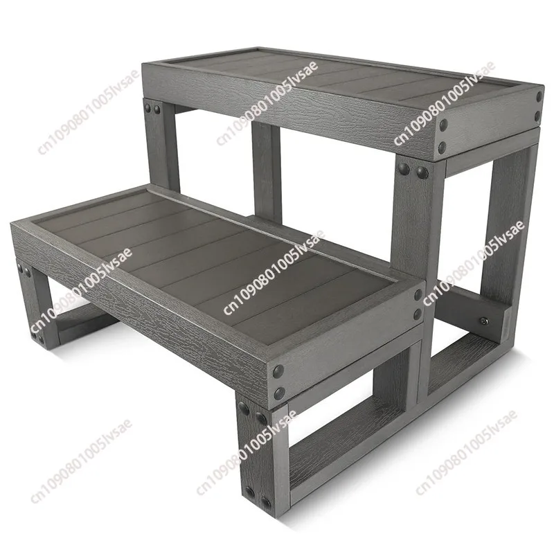 Wood-plastic steps Staircase household Two-step ladder Climbing small ladder Movable bathtub steps household