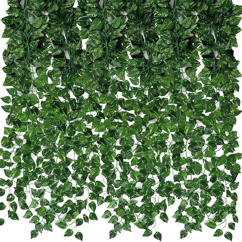 12Pcs 210Cm Greenery Garland  Vines Hanging Plants Christmas Leaves Diy Home Wedding Party Bathroom Wall Decor Garden Decoration