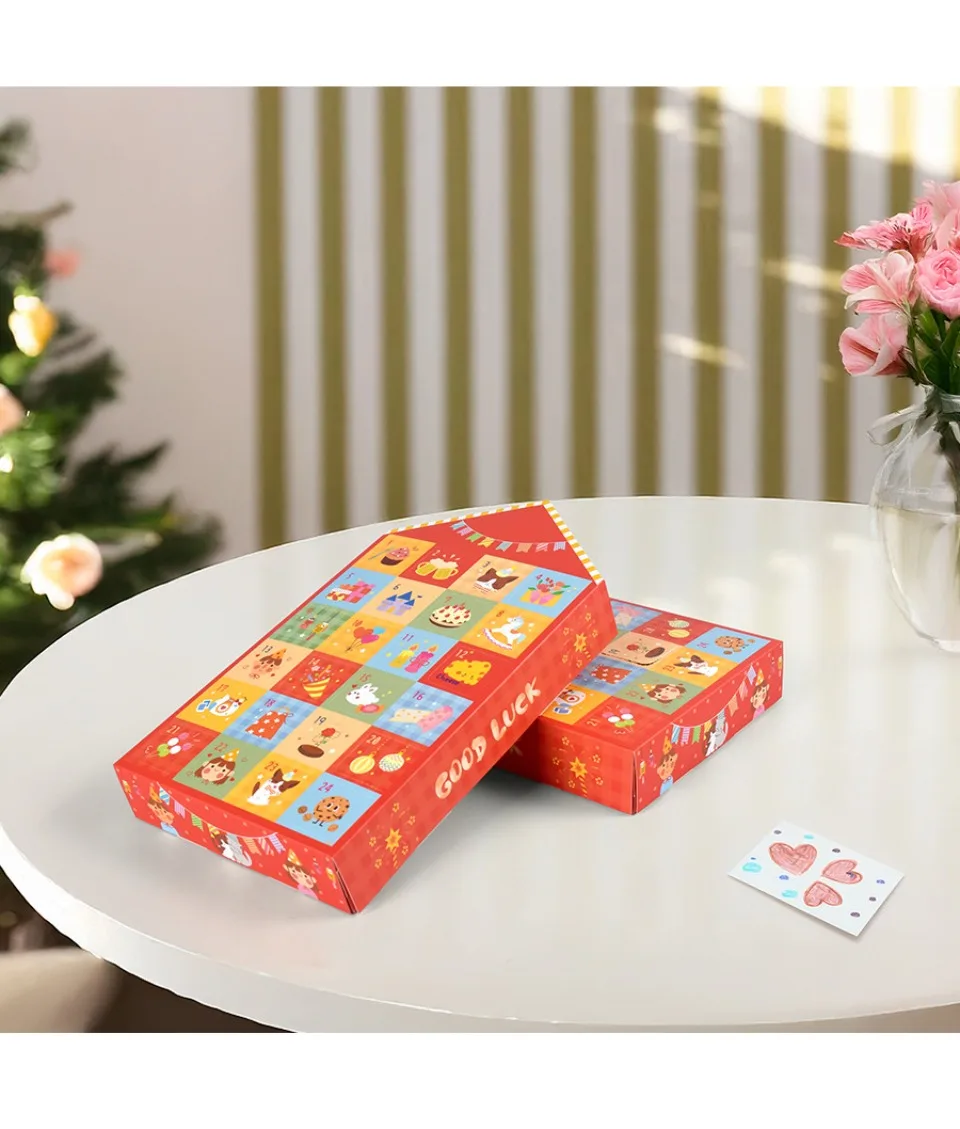 5/10/15 Stück Party-Geschenkbox, 24 Fächer, lustiger Poke mit Finger, DIY-Kinder-Countdown, Adventskalender, Überraschung, Blindbox, Navidad – Detail 9