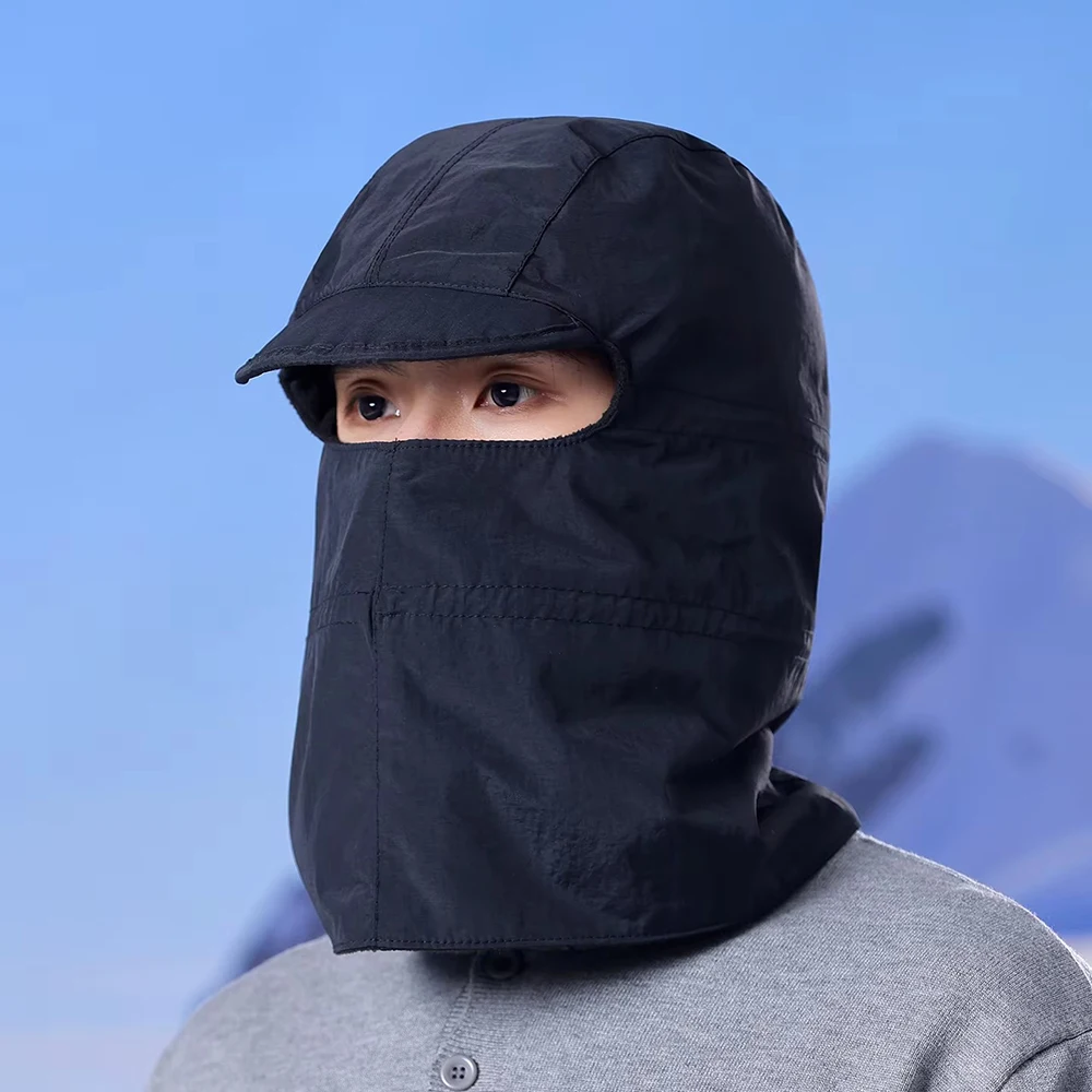 

Winter Cycling Hats Warm Cover One-Inteated Hoodie Face Mask Caps Adjustable Waterproof Windproof Hat Face Shield Neck Guard