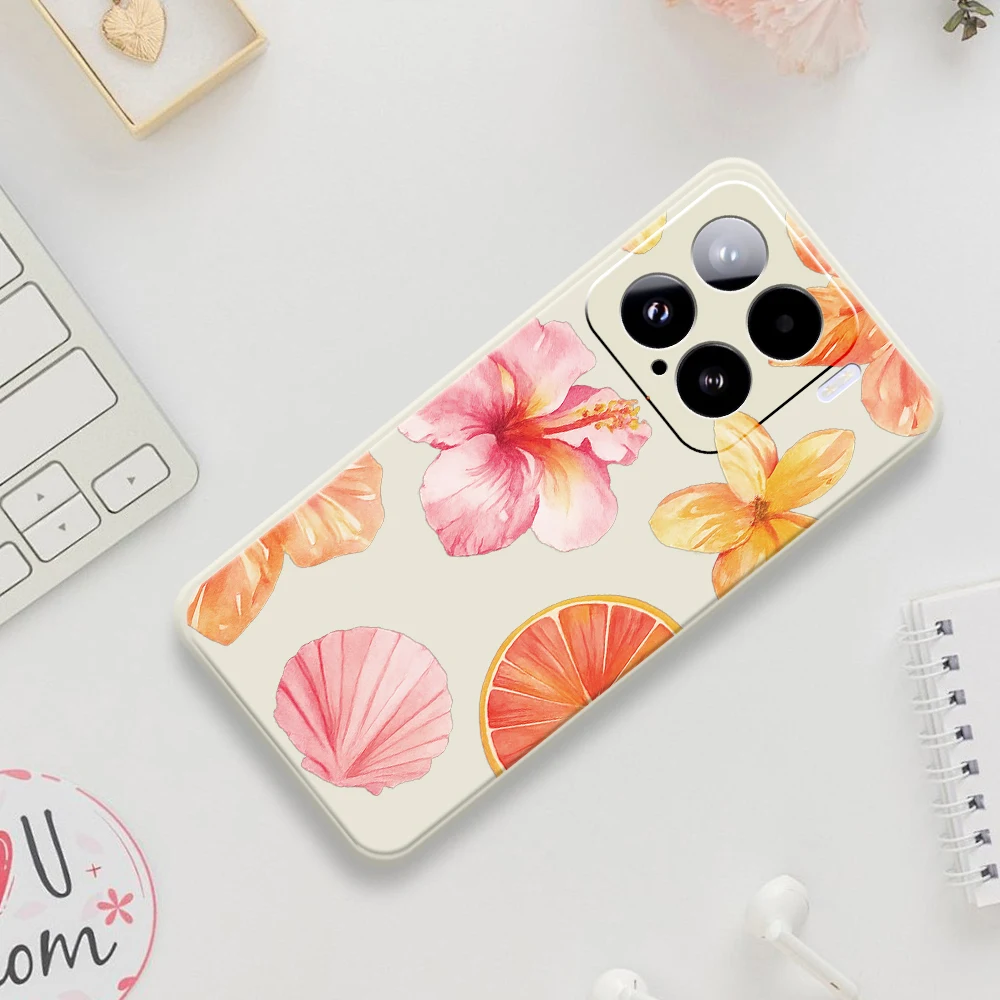 

Чехлы для телефонов в стиле цветочных фруктов для Xiaomi Mi 15 Ultra Mi 14T 13T 12T 11T Pro, силиконовый чехол для Xiaomi Mi 13T Pro Mi 11T, чехлы