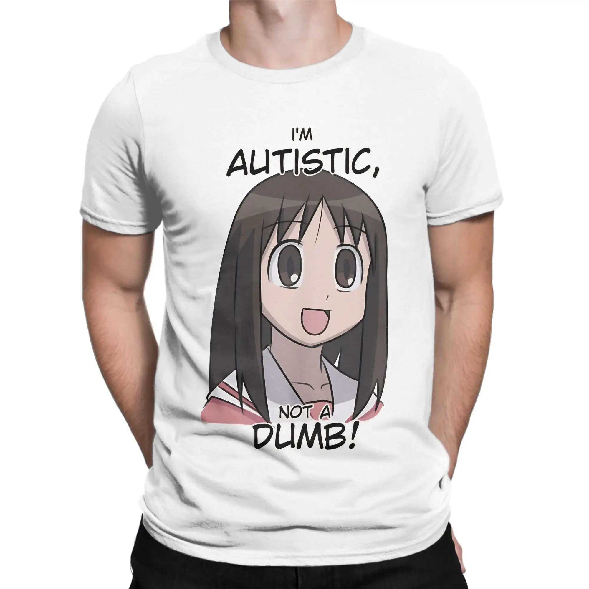 Ayumu Osaka Sticker Anime Meme Autistic Azumanga Daioh  T Shirts Men Cotton Novelty T-Shirts O Neck  Tee Shirt Tops Gift Idea