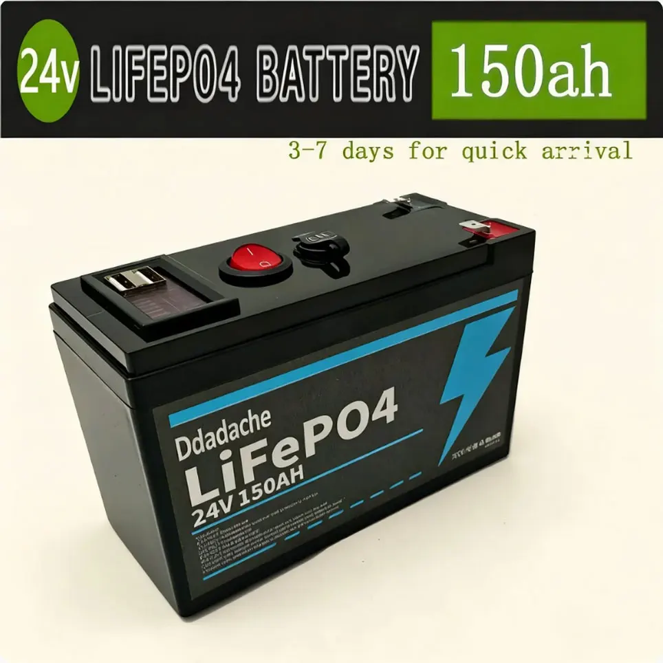 Lithium 24V 150Ah LiFePO4 Deep Cycle 4000+ Zyklen Akku Wiederaufladbare Batterie für Beleuchtung, Power Wheels, Solar-/Windkraft, kleine USVs