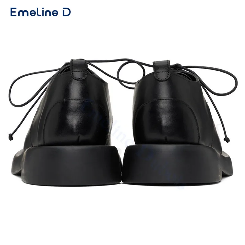 Black Matte Lace-Up Leather Shoes Simple and Fashionable Slip-On Casual Shoes Large Size Personalized and Comfortable Men's Shoe