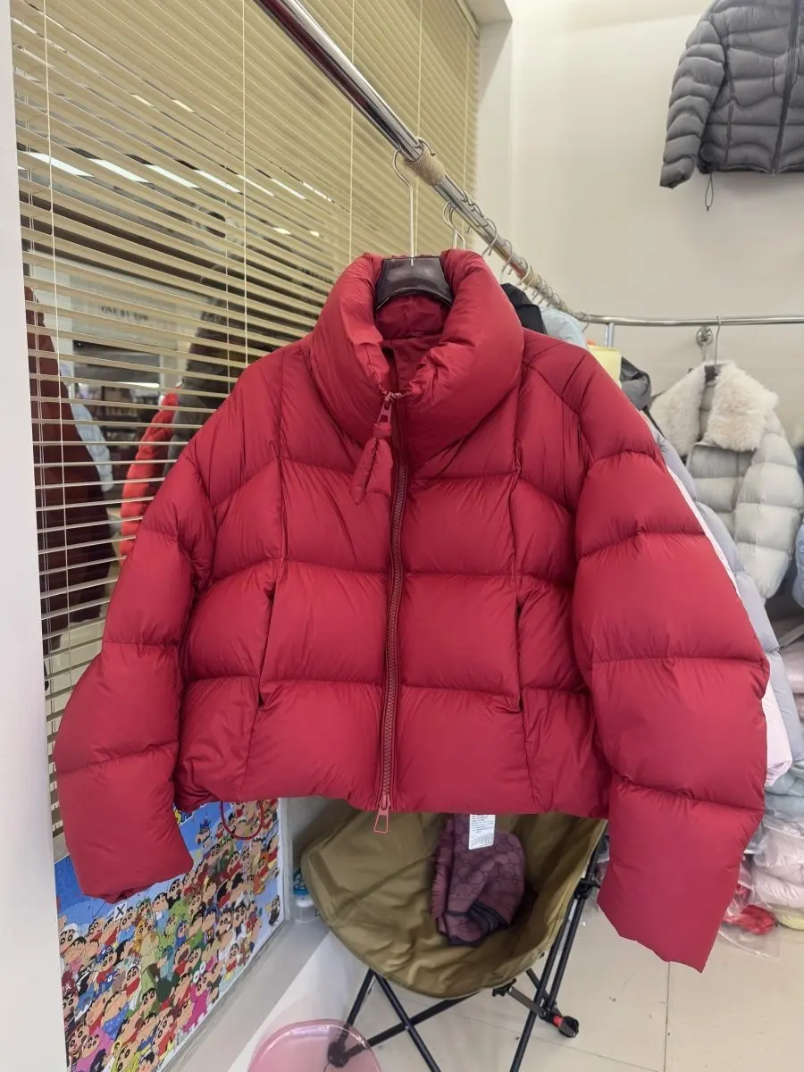 

2026 NEW 90 White Duck Down Short Down COAT for Women iNew Cloud Puff Thick Bread Jacket Puffy Collar Short Women's down Jacket