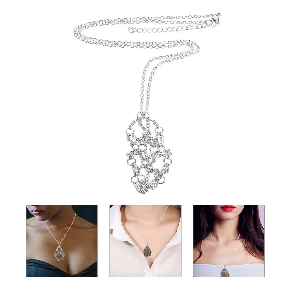 

Crystal Holder Hollow Metal Cage Pendant Necklace Display Stone Holder DIY Jewelry Accessory Fashion Necklace Cord