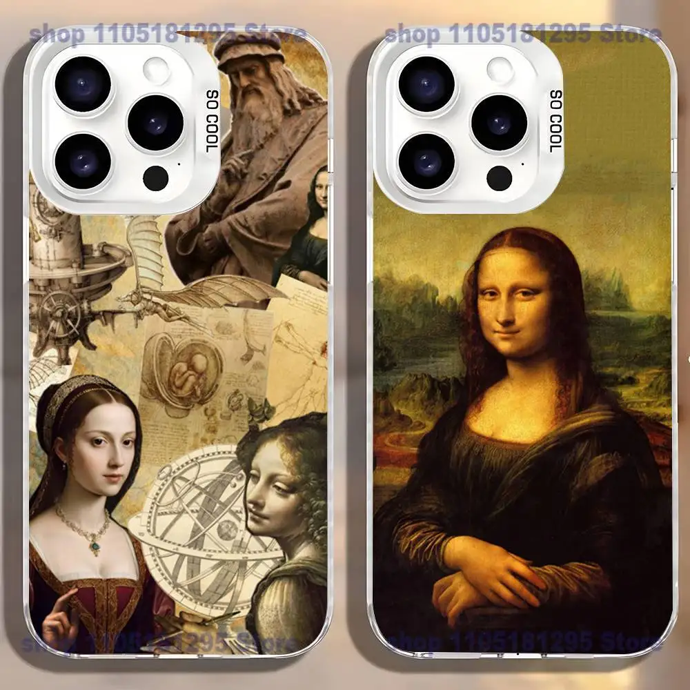 

L-Leonardo da Art Vinci Phone Case For iPhone17,16,15,14,13,12,11,Mini,Pro,SE,MAX,plus,White Matte Shockproof Cover