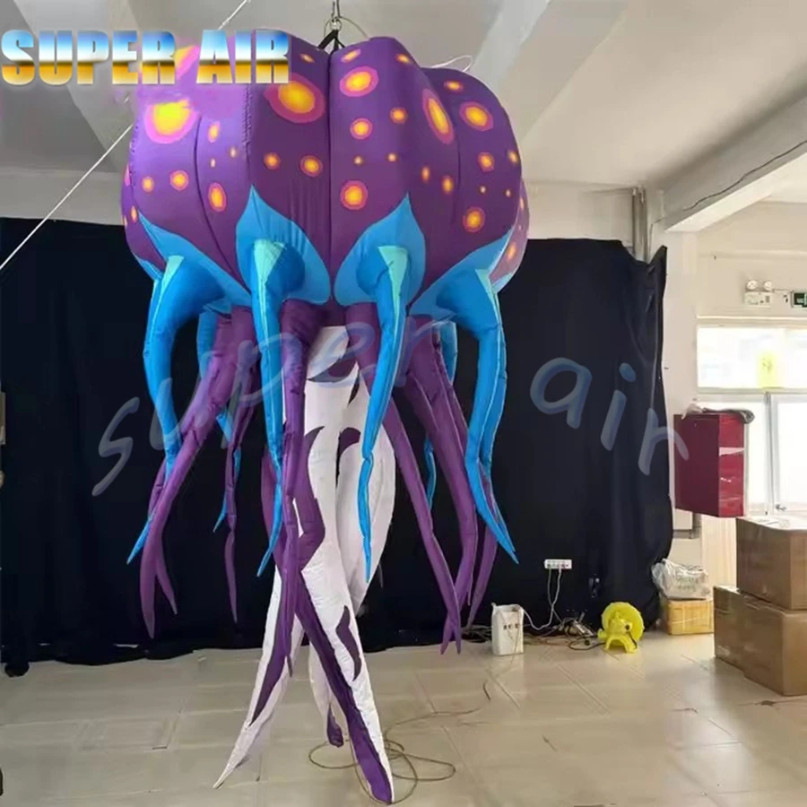 Schönes Design, Bühnendekoration, bunte LED-Beleuchtung, aufblasbare gefleckte Qualle mit Gebläse zu verkaufen