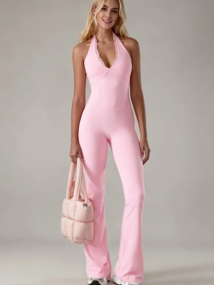 2026 Slimming Yoga One Piece Suit Sporty Fitness Bodysuit Elastic Tightening Abdomen Micro Flared Legs Backless Stretch Body