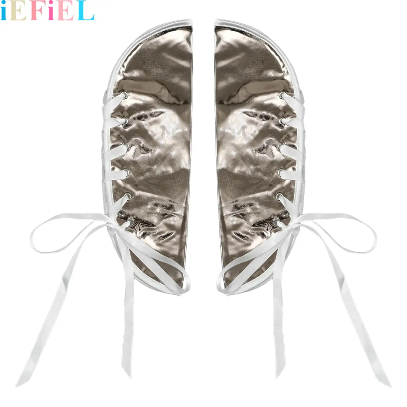 

Metallic Gloss Punk Armor Arm Cover Faux Leather Cross Tie-Up Style Arm Cover for Halloween Cosplay Parties