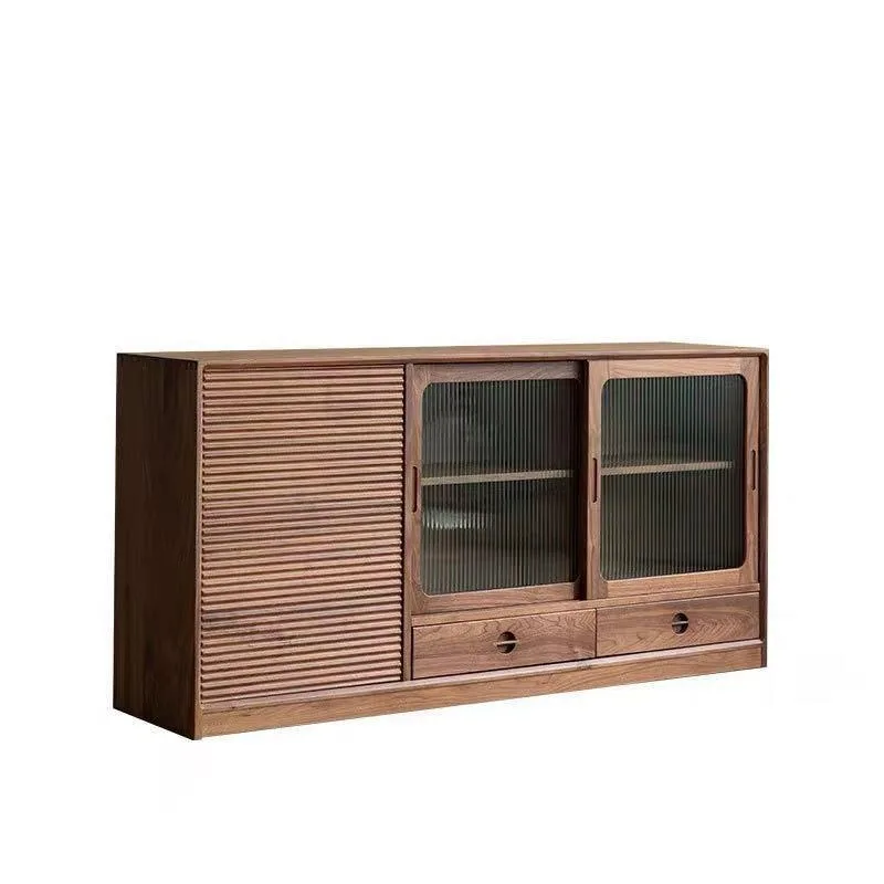 

Nordic integrated cabinet Multifunctional simple glass porch cabinet Light luxury storage cabinet Living room locker