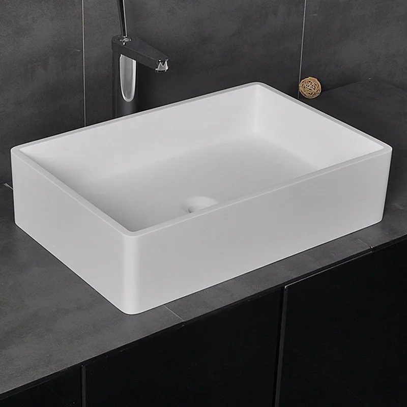 

Artificial stone table basin bathroom square washbasin household personalized integrated