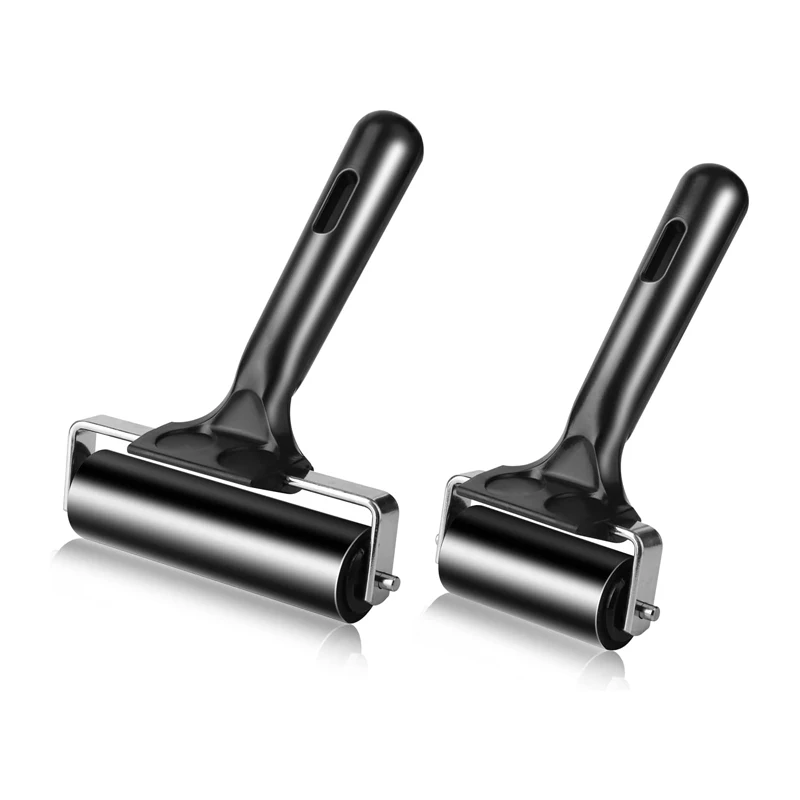 Rubber Brayer Roller with Matte Handle 3 Size Printing Ink Roller Manual Brayer Roller for Printmaking Color Block Stamping