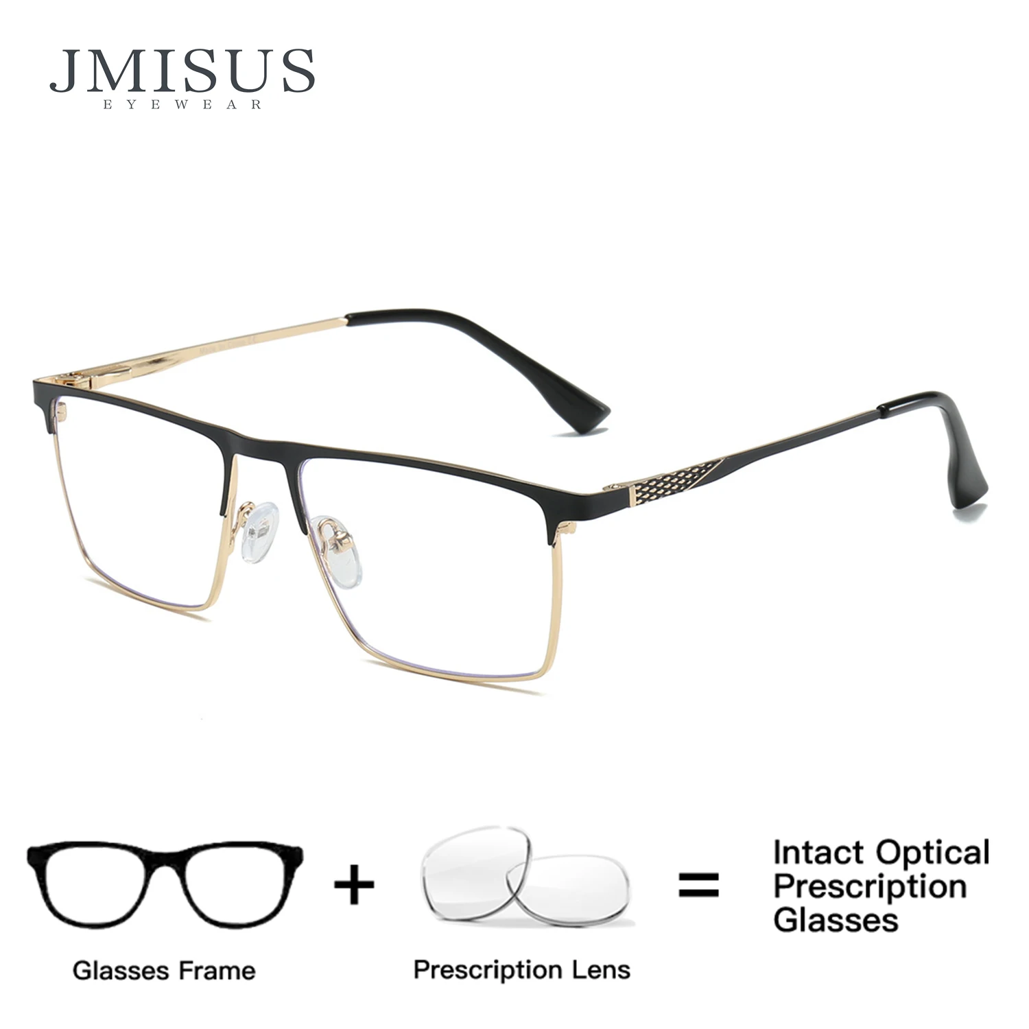 

﻿JMISUS 2025 New Arrivals Men Square Prescription Glasses Business Progressive Eyewear Plastic steel Custom Optical Eyeglasses