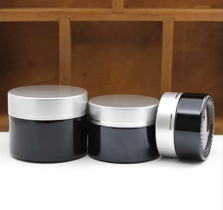 

5G10g15g20g30g50g black glass jar pot tin essential gel serum moisture eye cream sample test skin care cosmetic packing