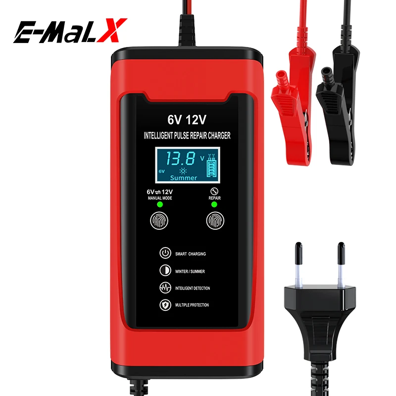 

6V3A 12V6A Intelligent Car Battery Charger Car and Motorcycle Lead Acid Battery Charger and Smart Pulse Repair Maintainer