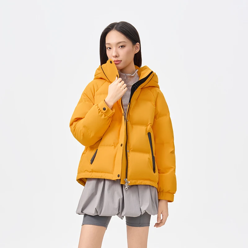 Chericom Leichte Pufferjacke, farbblockierte, abnehmbare Kapuze, verstellbare Manschetten, Daunenmantel, verdickte Pendelmäntel Y318128Y