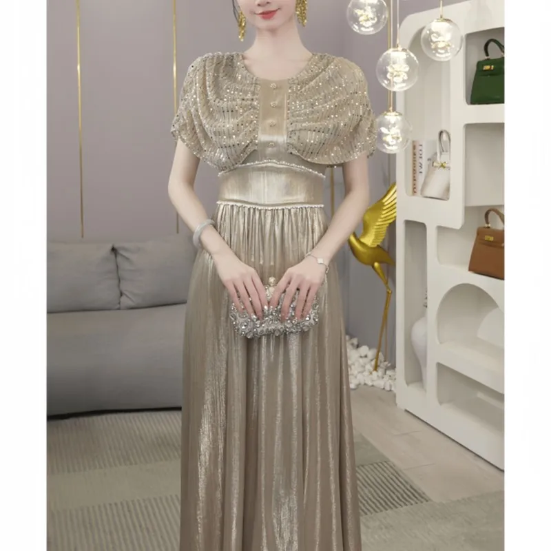 New style delicate champagne color niche designer dress