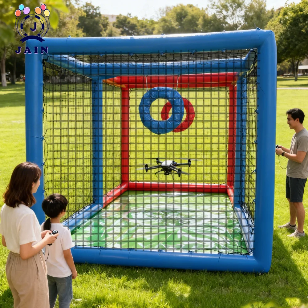 Commercial 6M Large Inflatable Drone Soccer Field Teaching Operation Drone Soccer Game Field Frame Net Tent Training Facilities