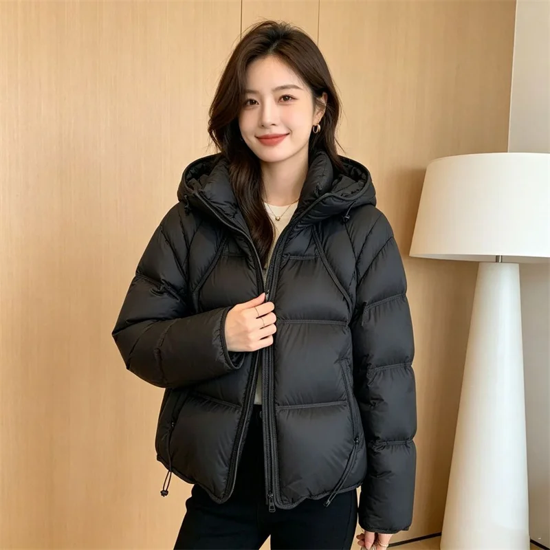 New Fashion Sweet Hooded Short Cotton-padded Jacket Women's Autumn and Winter Beautiful Atmosphere Temperament Cotton Coat Tide 5