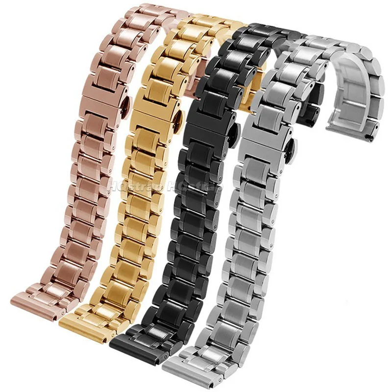 Solid Stainless Steel Strap 16mm 17mm 18mm 20mm 21mm 22mm 23mm 24mm Arc Flat End for LONGINES Band Butterfly Buckle Bracelet