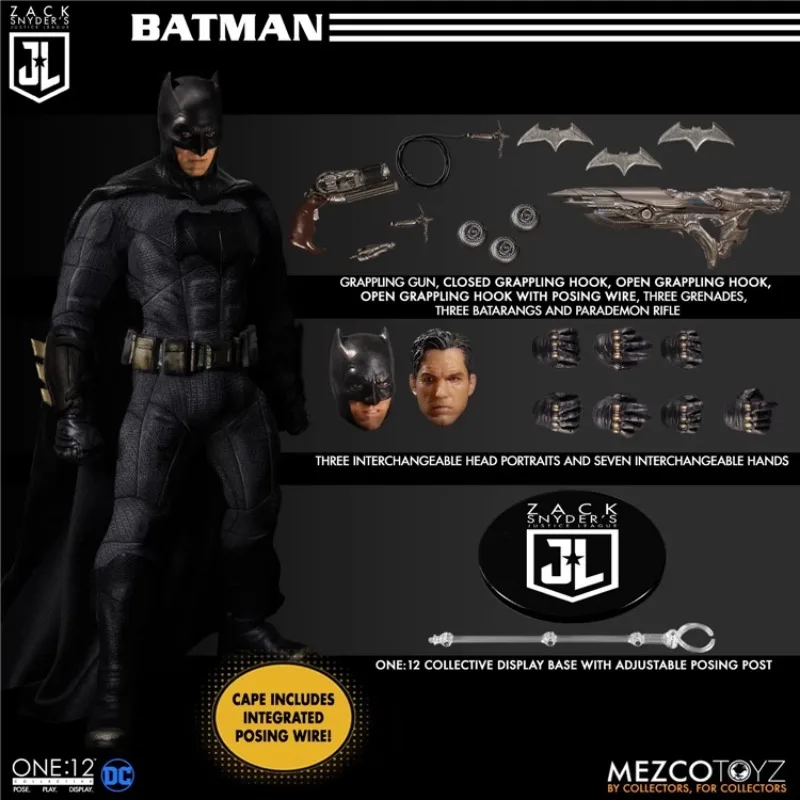 Mezco Justice League Zack Snyder Batman Superman Flash Deluxe Trio Set of Poseable Action Figures, Original, in Stock.