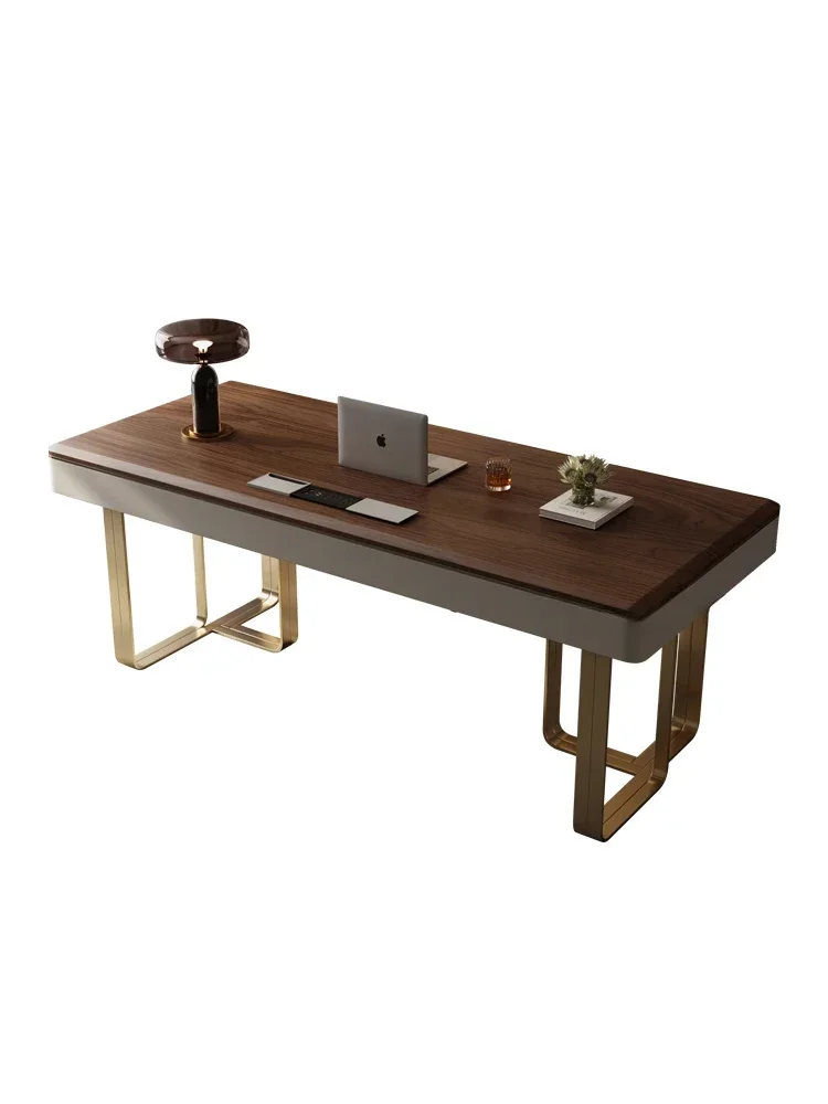 B Light Luxury Modern Home Study Solid Wood Desk High-End Designer Computer Desk