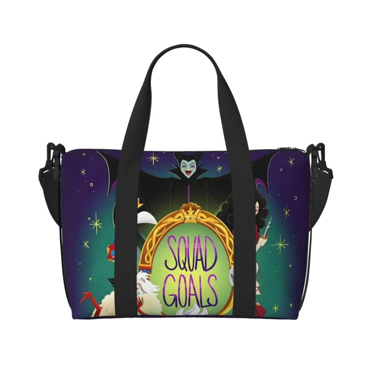 

Custom Villains Women Groceries Shopping Tote Bag Women Large Capacity Wicked People Cute Print Animation Beach Gym Travel Bags