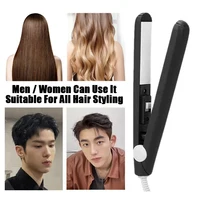 Electric Ceramic Mini Hair Straightener Unisex Portable Flat Iron Wet/Dry Straightening Curling Irons Black FastHeat Hair Curler 3