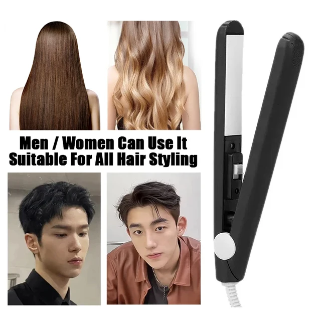 Electric Ceramic Mini Hair Straightener Unisex Portable Flat Iron Wet/Dry Straightening Curling Irons Black FastHeat Hair Curler 3 Electric Ceramic Mini Hair Straightener Unisex Portable Flat Iron Wet/Dry Straightening Curling Irons Black FastHeat Hair Curler 3