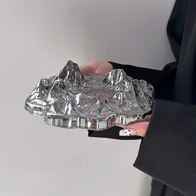 Cendrier à glace en verre de cristal, glacier en verre, montagne de neige, Bar, bureau, maison, luxe, ornement tendance, cadeau