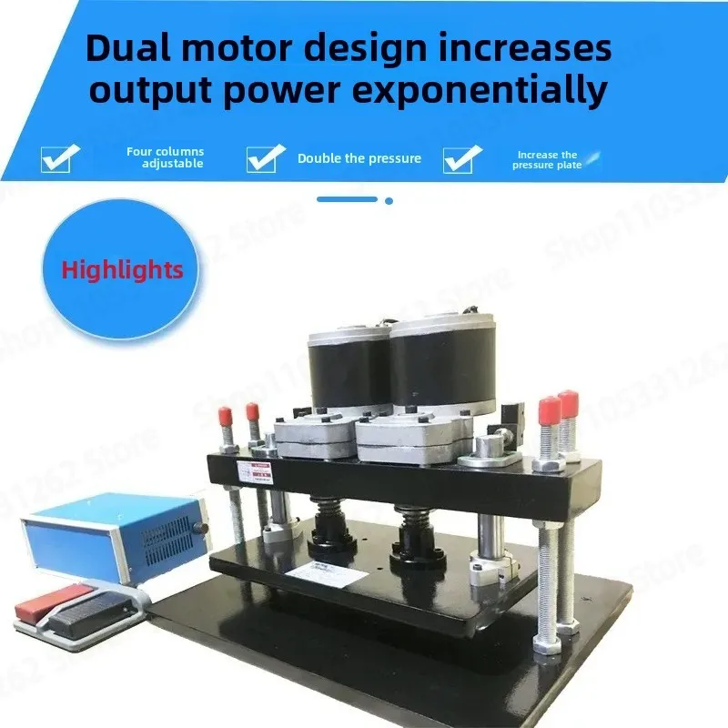 Small Electric Manual Die Cutting Machine, Press for Leather Blanking, Flat Pressing and Punching