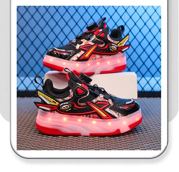 

2025 new children's shoes bestsellers are small four-wheeled roller skates with lights and outdoor walking shoes kids sneakers