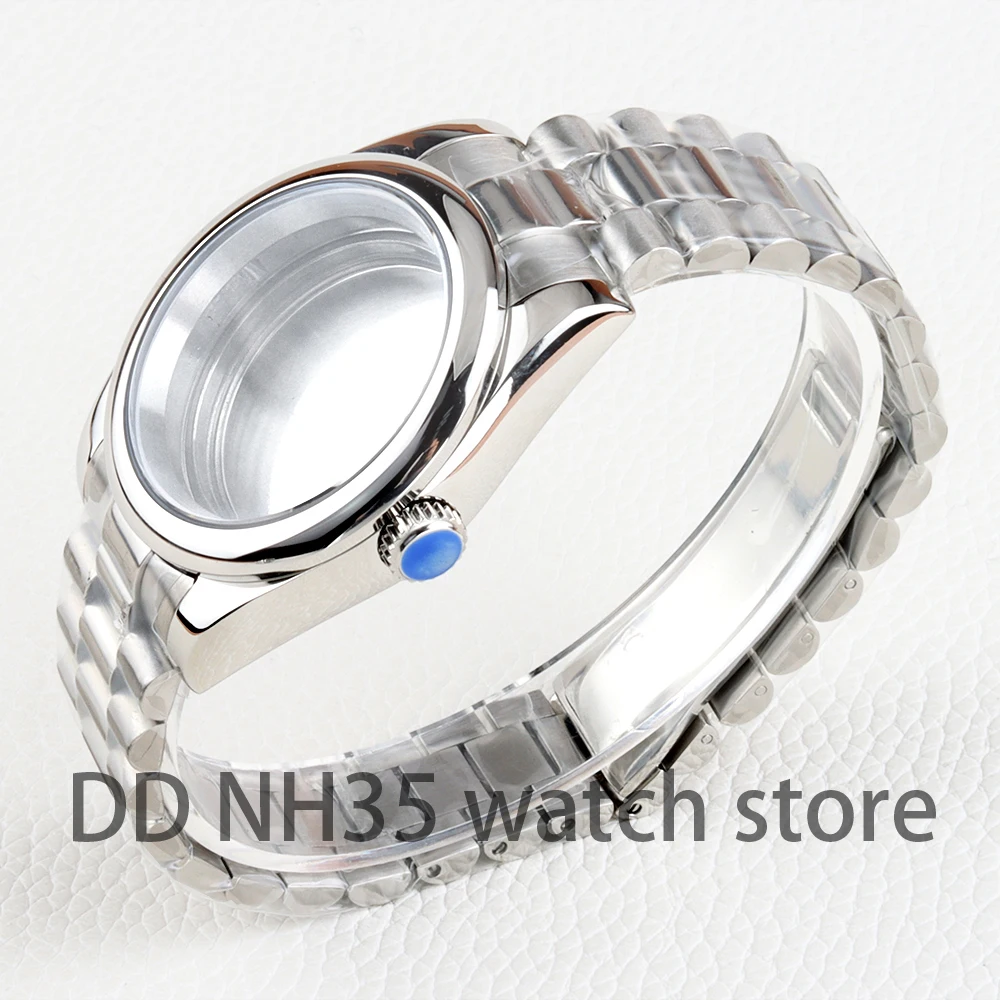 36mm/39mm NH35 Case Presidential Bracelet Stainless steel Sapphire Glass 100m Waterproof for NH35 NH36 movement datejust case