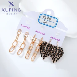 Xuping Jewelry Fashion Trendy Earrings Group Promotion Charm Mixed Designs Gold Color Hoop Earring for Women Party Gift