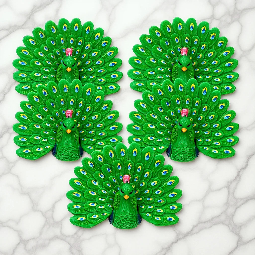 

5Pcs Peacock Home Decoration Micro Landscape Resin Miniature Micro Landscape Bonsai Ornament Peacock Figurine Tiny Figurines