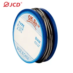 JCD 0.8mm kalay kurşun reçine çekirdek lehim tel 3.5x1.1cm akı içeriği lehim lehimleme tel rulo