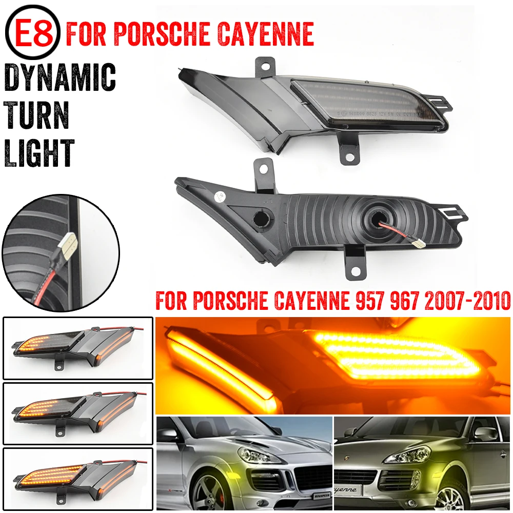 

Автомобильные указатели поворота, указатели поворота, 2X для Porsche Cayenne 957 967 Gen Cayenne 95563103510, динамические светодиодные боковые габаритные огни